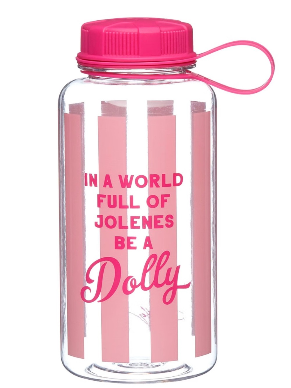 Pink Dolly Striped Water Bottle -